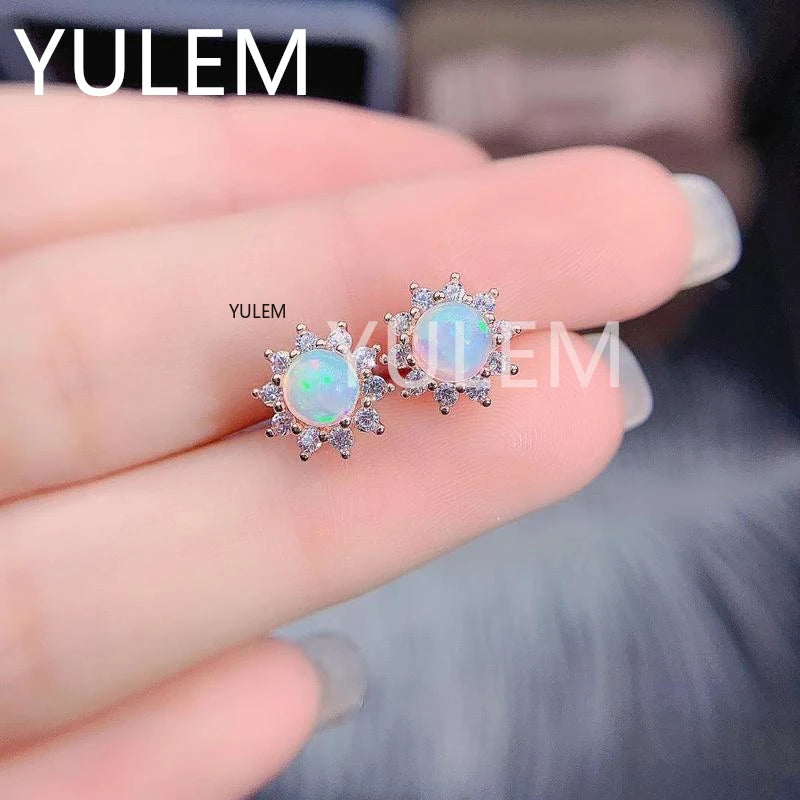 925 Silver Opal Earrings for Women