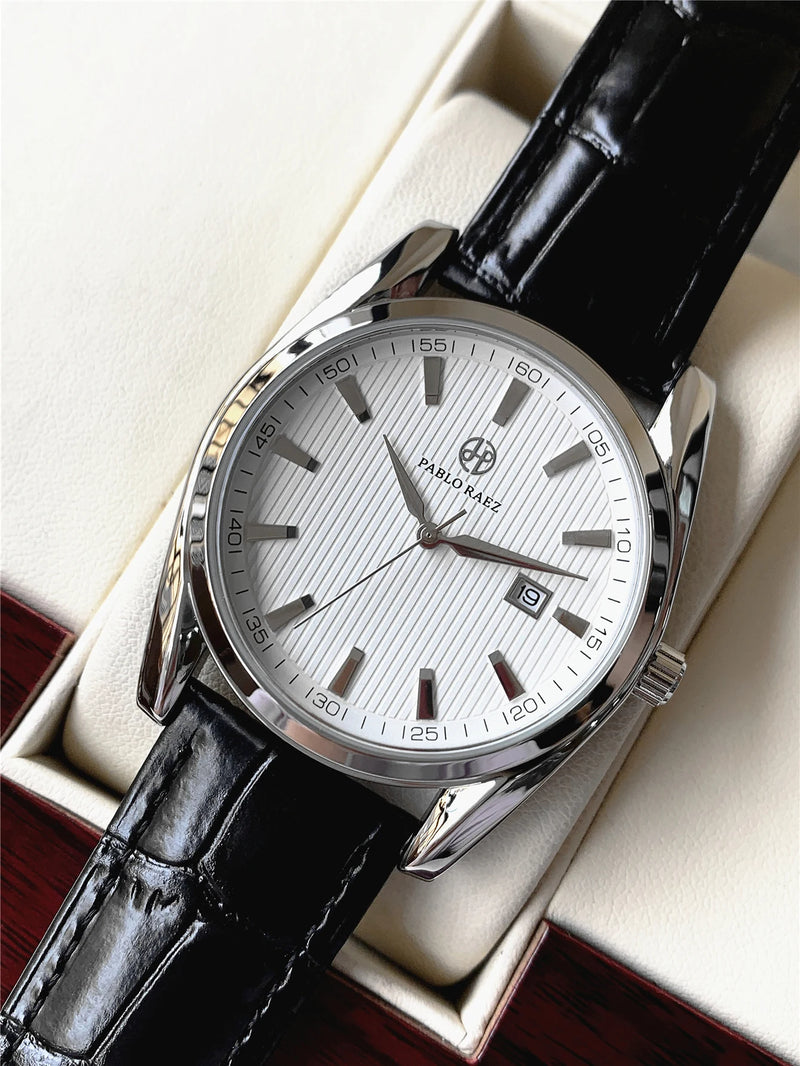 Luxury Men's Quartz Watch with Waterproof Date Feature & Stainless Steel Strap