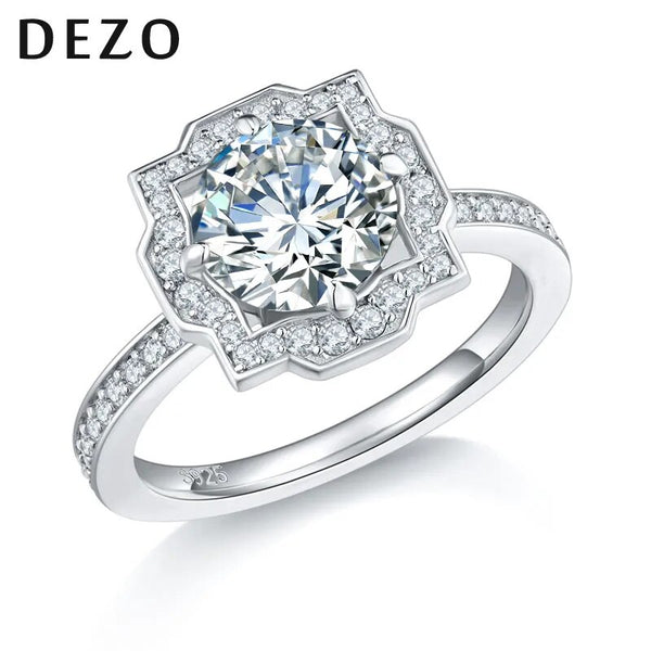 925 Silver 2.5ct Moissanite Round Cut Engagement Ring for Women