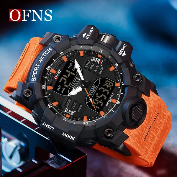 Stainless Steel Digital Quartz Chronograph Wristwatch for Men.