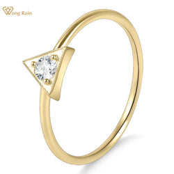 925 Sterling Silver 3EX VVS1 D Color Moissanite Triangle Ring for Women