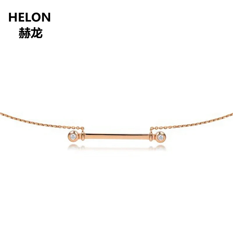 18k Rose Gold SI/H Natural Diamonds Pendant Necklace for Women