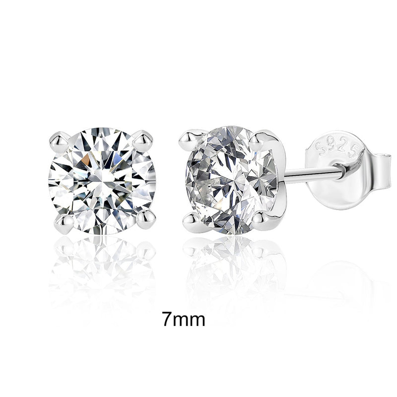 925 Sterling Silver Moissanite 0.5-1.2 ctw Stud Earrings for Women