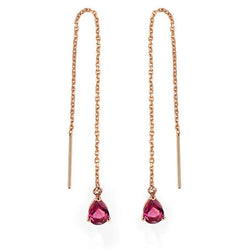 18k Rose Gold Tourmaline Drop Earrings for Women