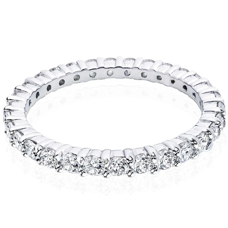 925 Sterling Silver 1ct Moissanite Full Eternity Wedding Ring for Women