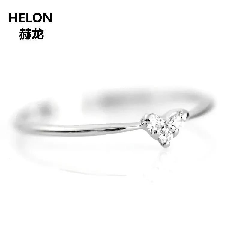 10k White Gold SI/H Natural Diamonds Heart Engagement Ring for Women