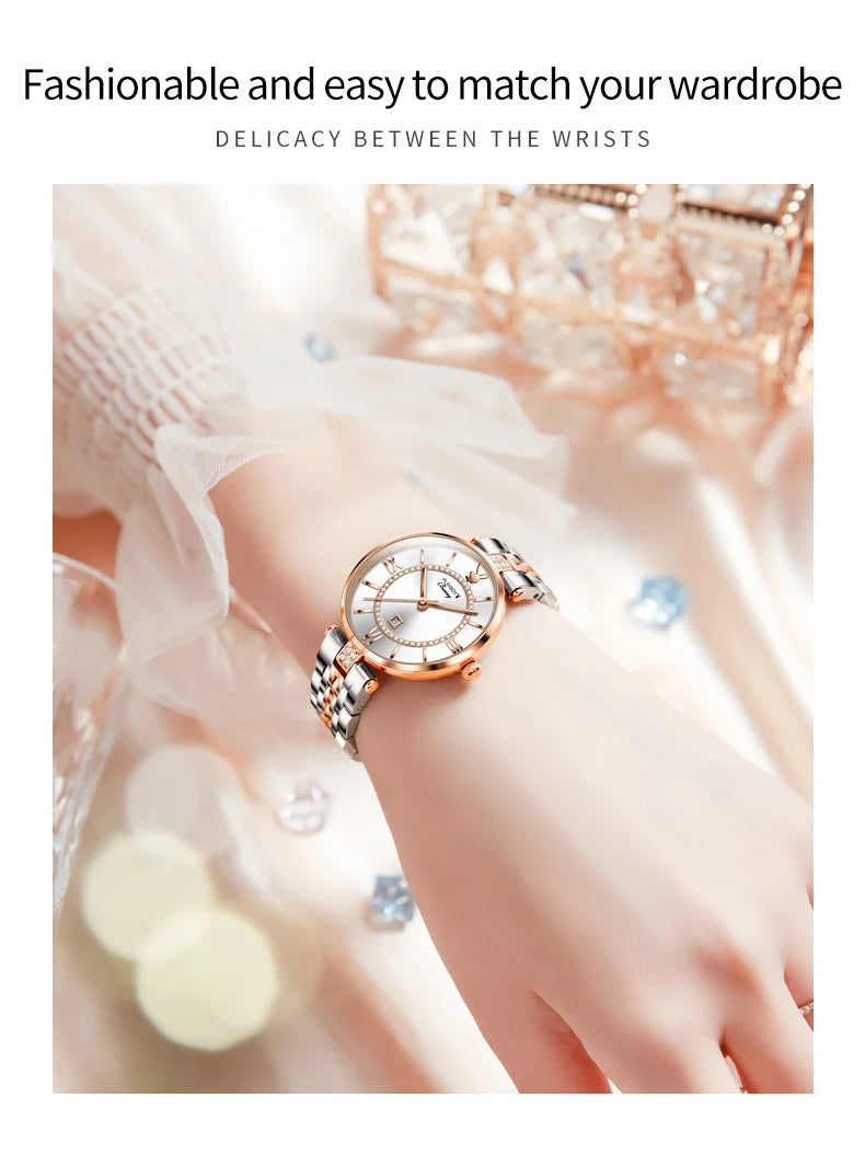 Stainless Steel Elegant Quartz Watch for Women