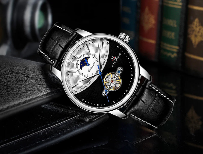 Stainless Steel Leather Luxury Automatic Watch for Men