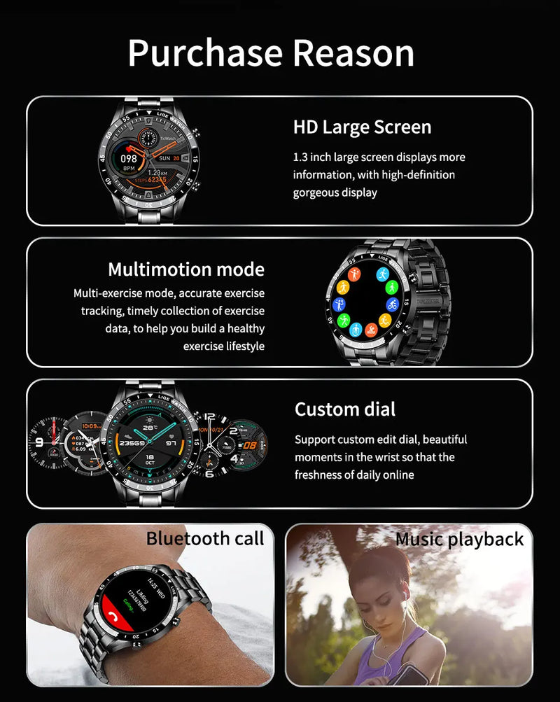 Smart Watch for Men with Full Touch Screen & Bluetooth Calling