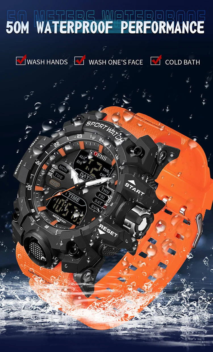 Stainless Steel Digital Quartz Chronograph Wristwatch for Men.