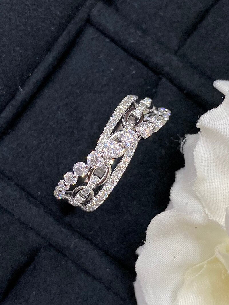 18K White Gold Natural Diamond Ring 0.93 ctw for Women