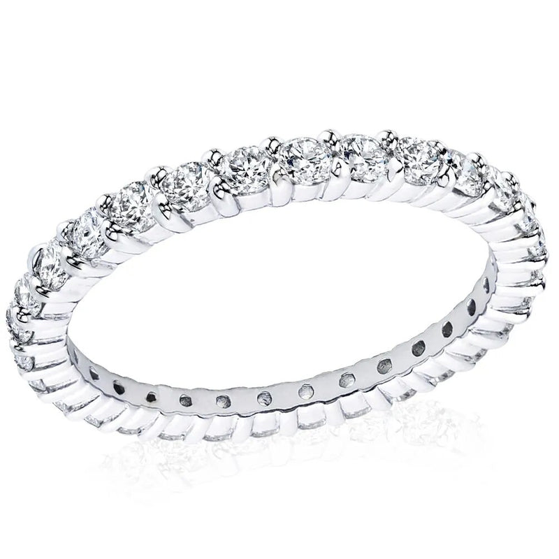 925 Sterling Silver 1ct Moissanite Full Eternity Wedding Ring for Women