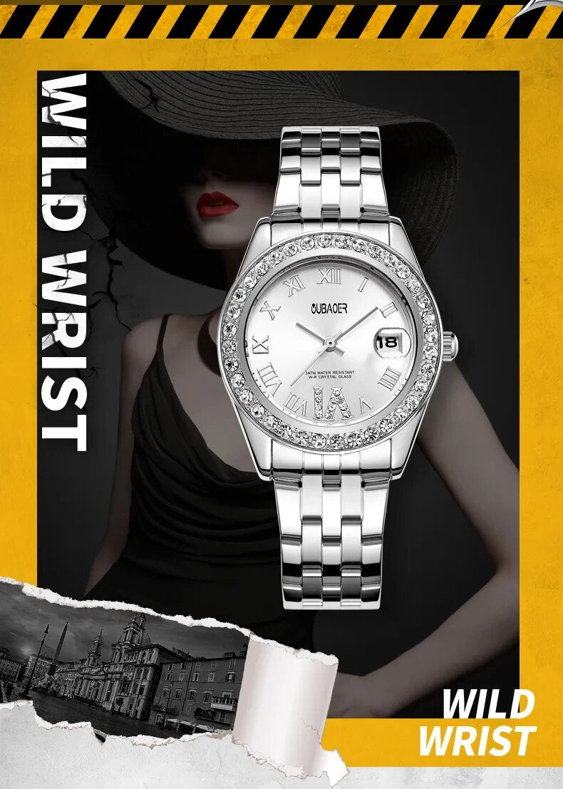 Stainless Steel Sapphire Watch for Women