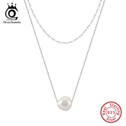 Sterling Silver Freshwater Pearl Pendant Necklace for Women