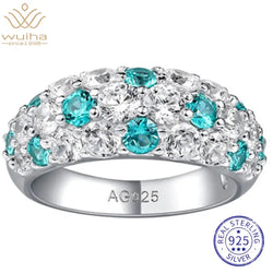 925 Sterling Silver Sapphire & Diamond Gemstone Wedding Band