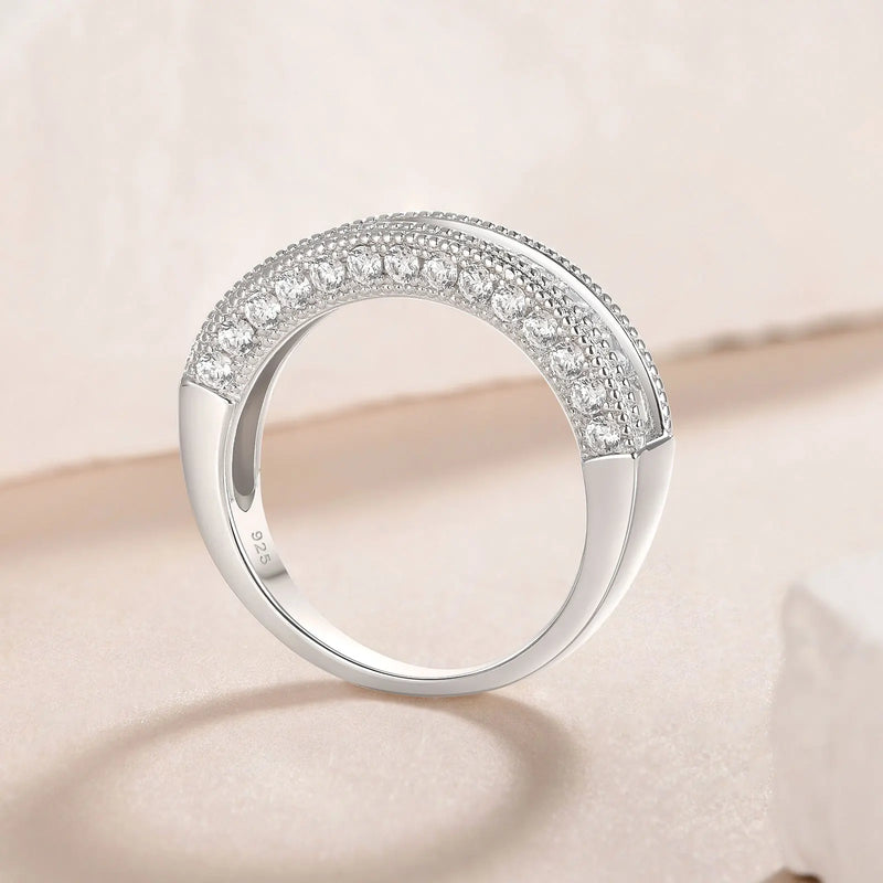 925 Sterling Silver Princess Cut Eternity Ring with AA CZ for Women