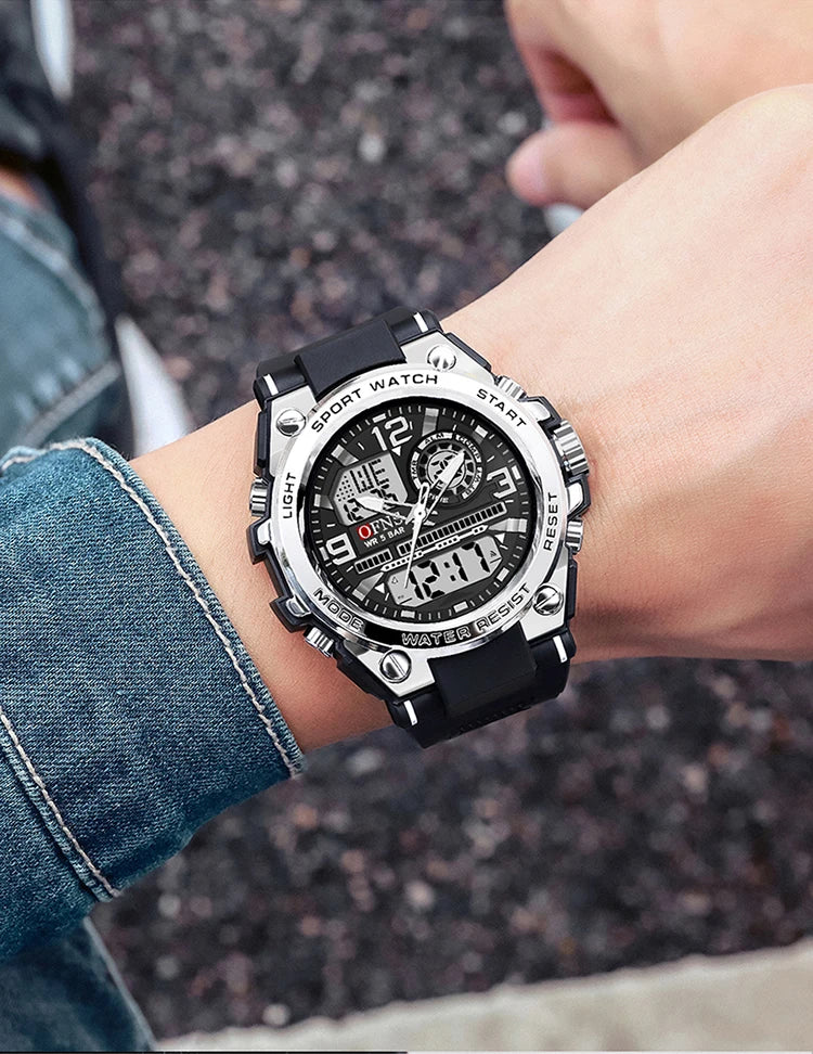 Stainless Steel Quartz Chronograph Watch with Date and Alarm for Men