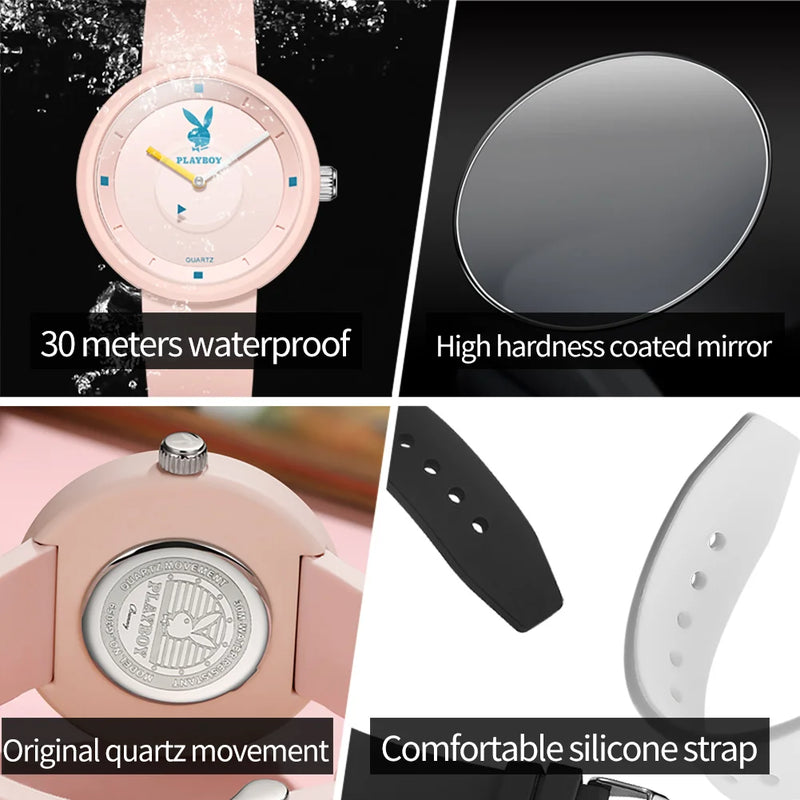 Stainless Steel Silicone Watch for Women