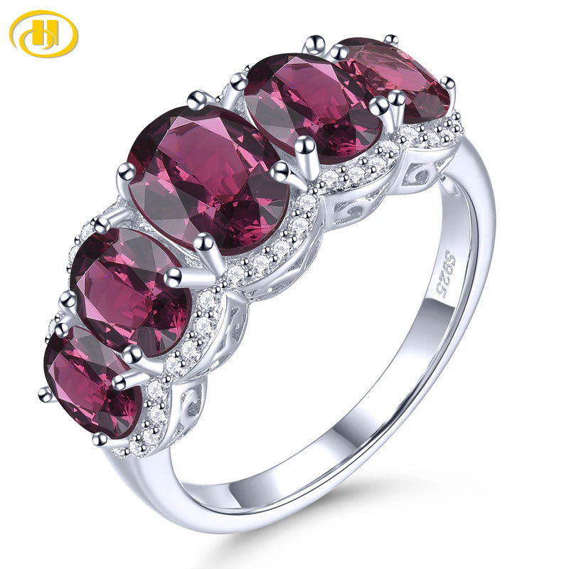 Sterling Silver 4.5 Carat Rhodolite Garnet Ring for Women