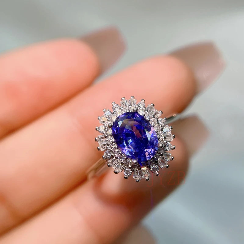 Sterling Silver Tanzanite Ring for Women