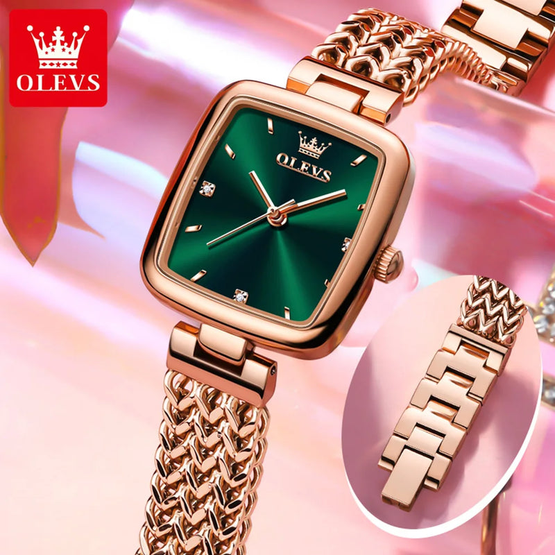 OLEVS Luxury Elegant Women's Watch Trend Waterproof Simple Atmosphere Stainless Steel Quartz Wrist watch Original Certification