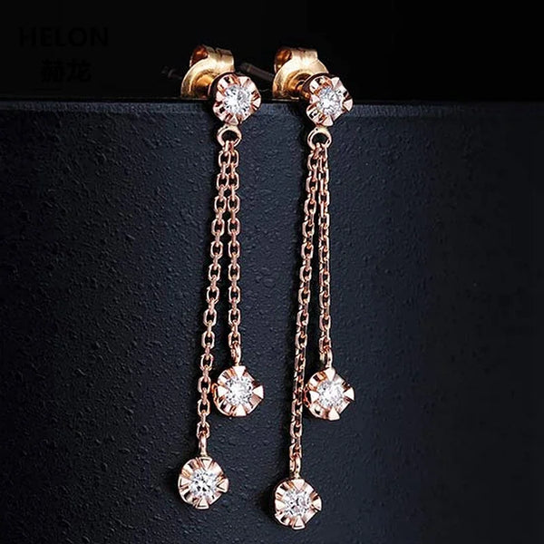 18k Rose Gold Natural Diamonds Stud Earrings for Women