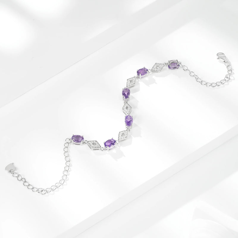 925 Sterling Silver Amethyst Bracelets for Women