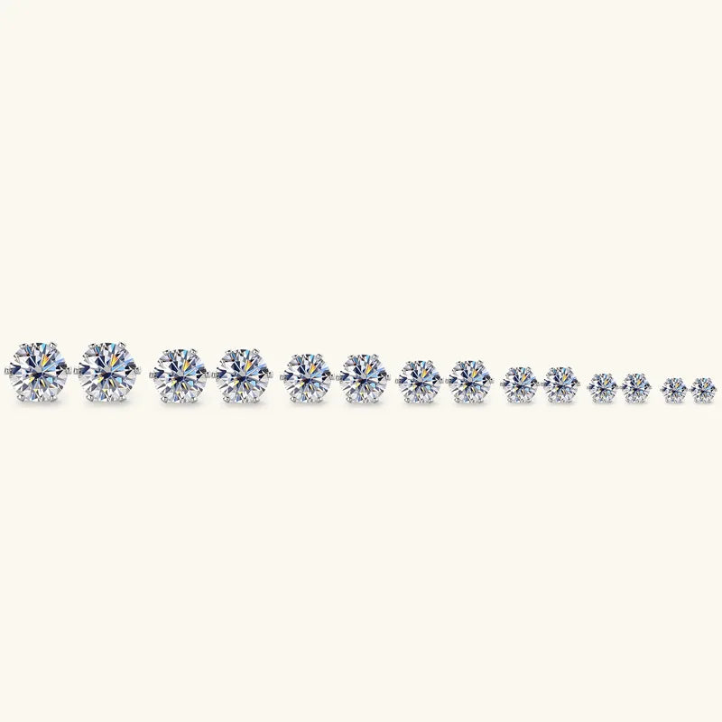 925 Sterling Silver Moissanite Stud Earrings for Women