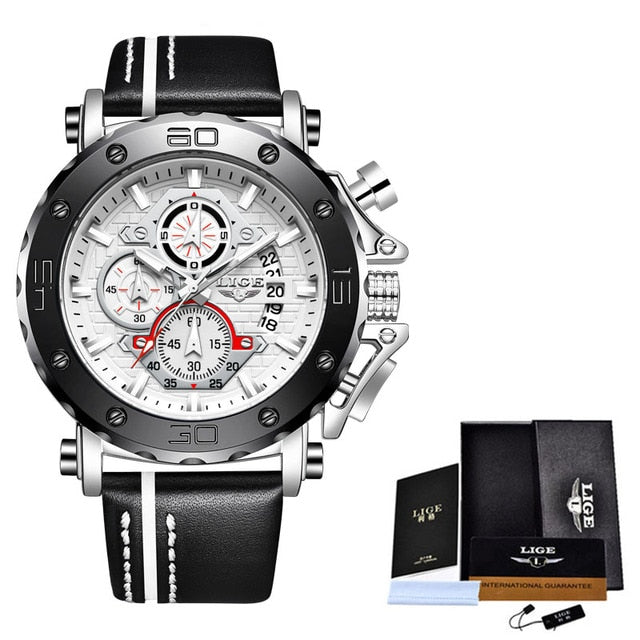 Stainless Steel Silicone Chronograph Date Luminous Watch for Men