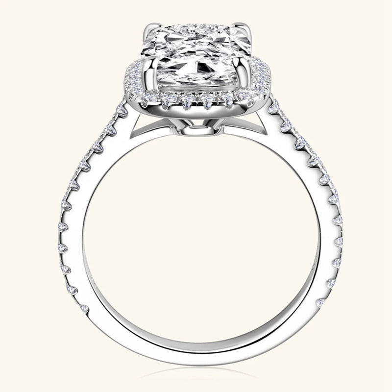 Sterling Silver Moissanite Diamond Engagement Ring 4 ctw