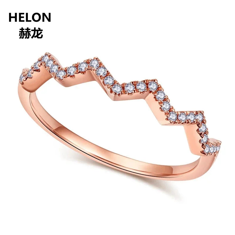 14k Rose Gold 0.14ct SI Natural Diamond Engagement Ring for Women