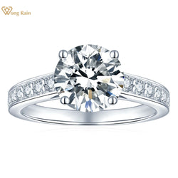 Sterling Silver 2CT Moissanite Engagement Ring for Women