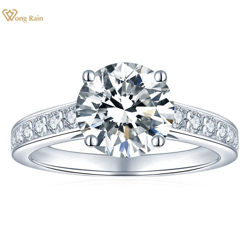 Sterling Silver 2CT Moissanite Engagement Ring for Women