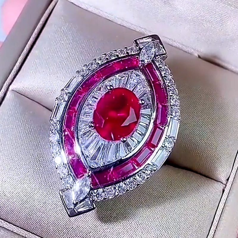 Tanzanite and Ruby Ring, 0.50 Ctw, for Women