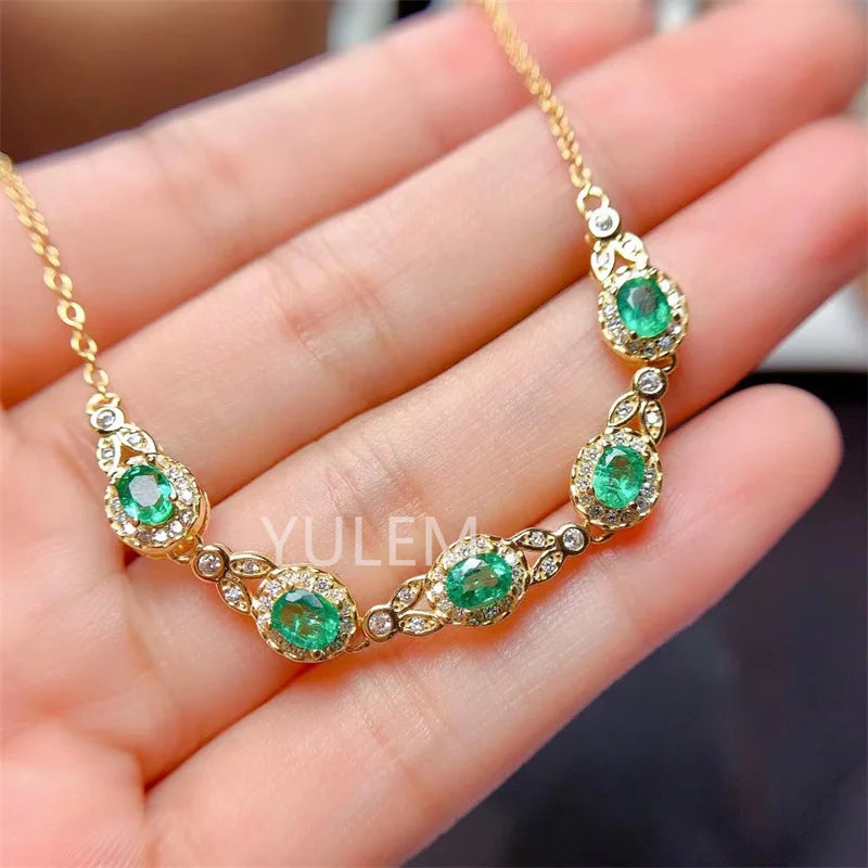 925 Sterling Silver Emerald Bracelet for Women