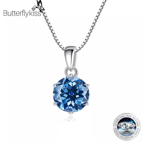 925 Sterling Silver Real Moissanite 1 CT Pendant Necklace for Women