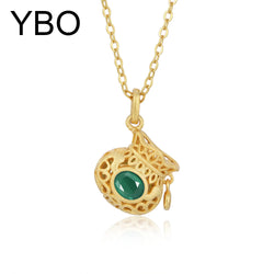 18K Gold Plated Sterling Silver Emerald Necklace for Women