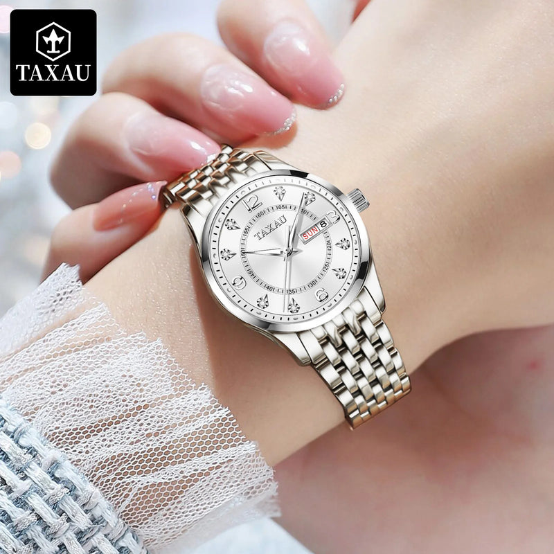 Stainless Steel Quartz Elegant Fashion Waterproof Watch for Women