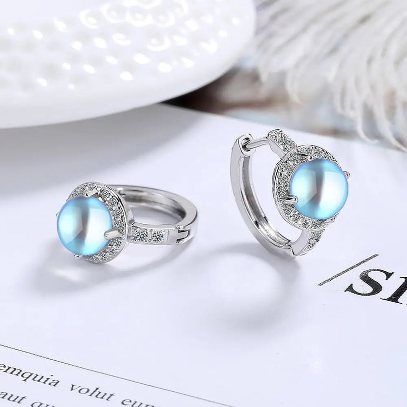 925 Silver Round Full Diamond Clip Earrings for Women