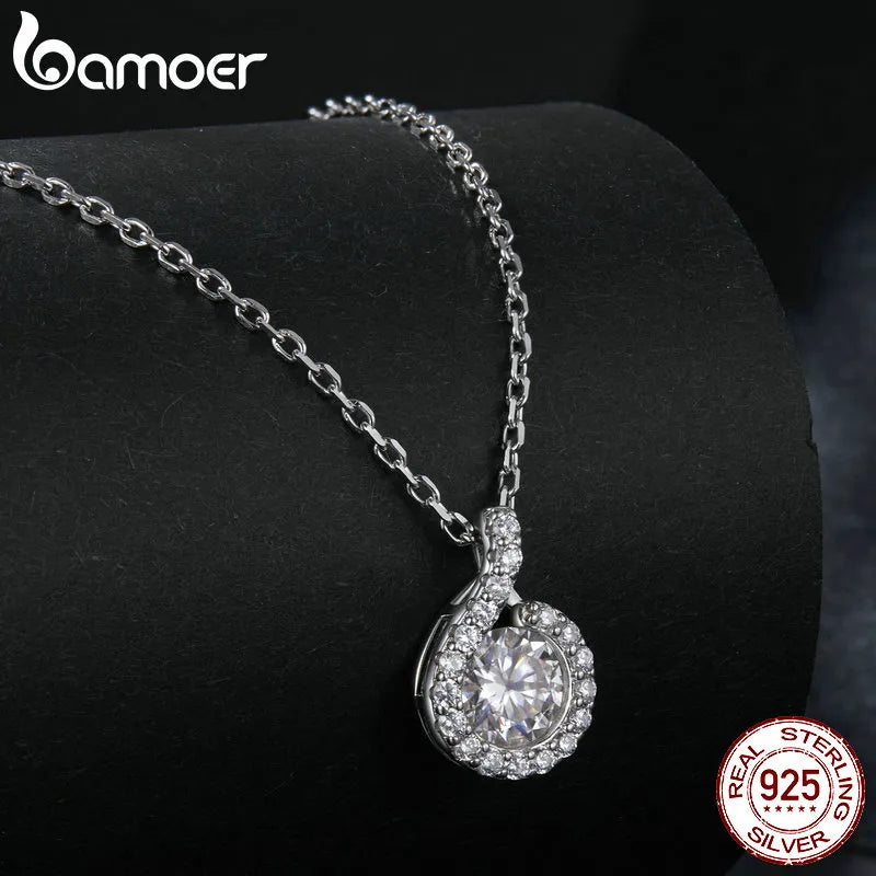 925 Sterling Silver Moissanite Dainty Necklace for Women