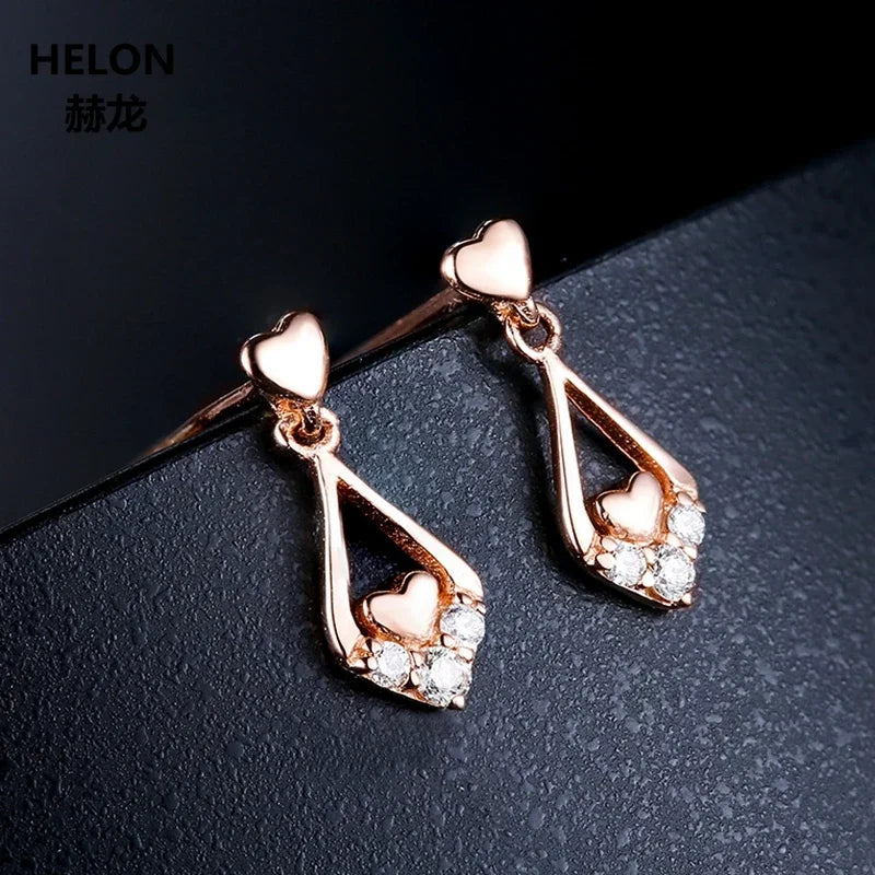 14K Rose Gold Natural Topaz Stud Earrings for Women