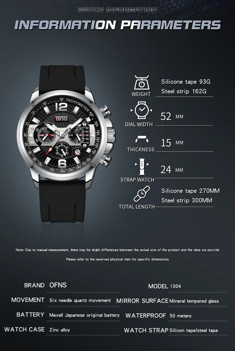 Stainless Steel Luxury Fashion Luminous Quartz Calendar Watch for Men