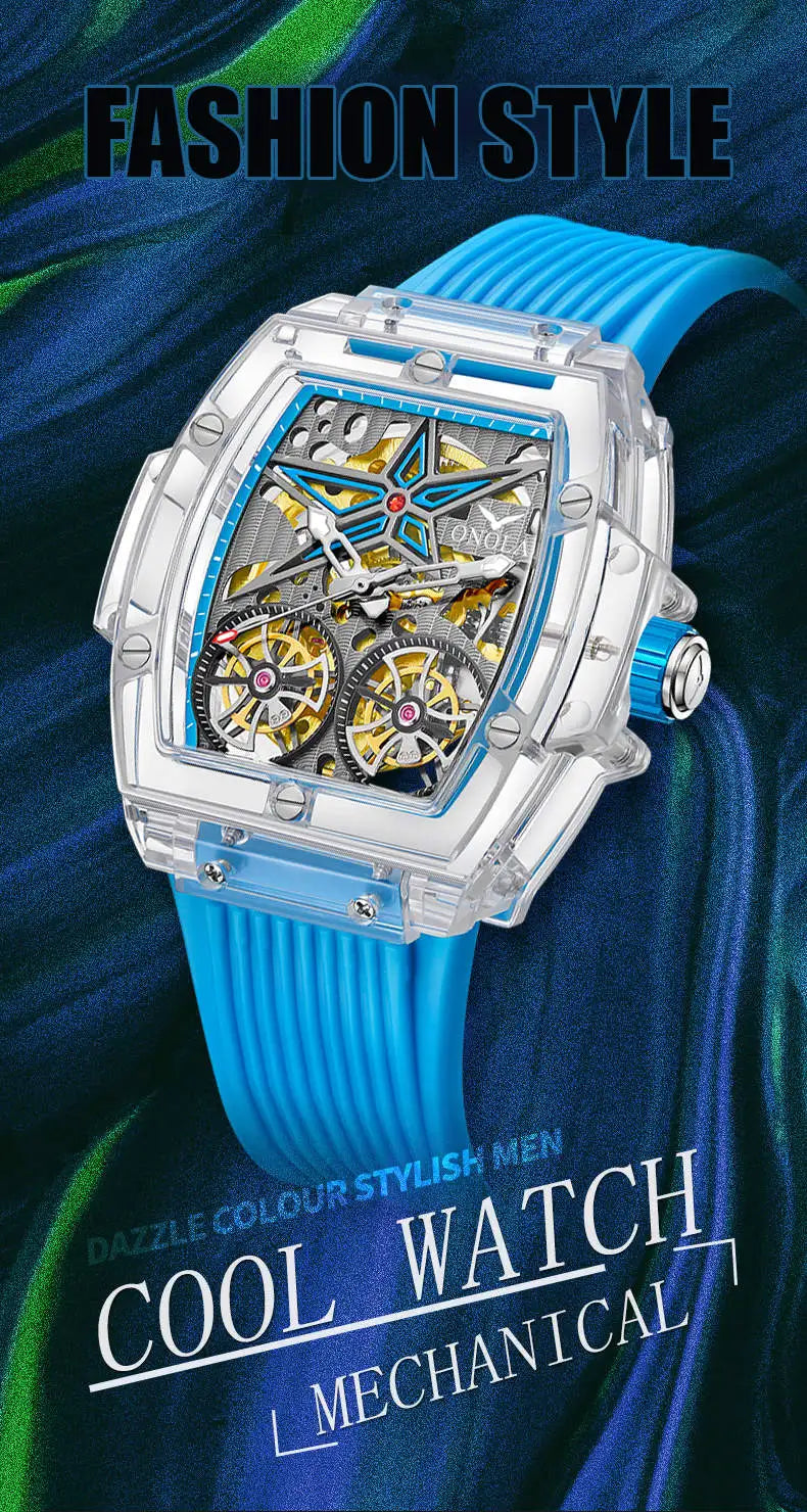 Transparent Plastic Luxury Mechanical Watch for Men