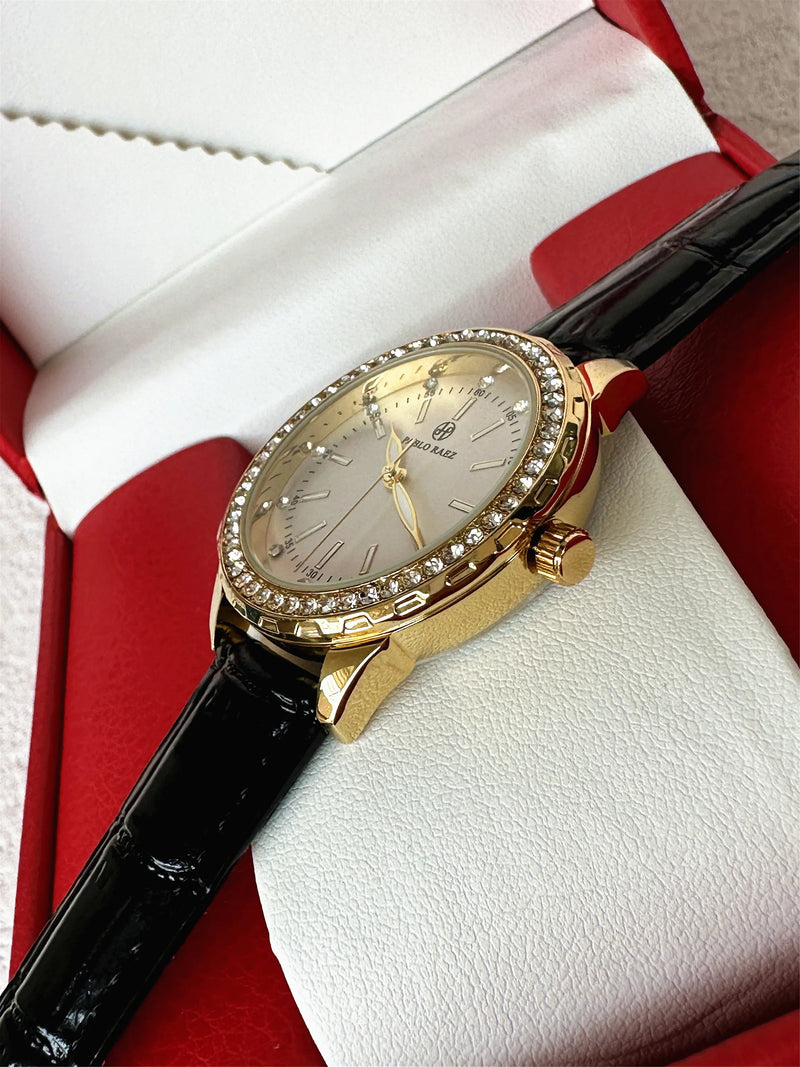 Luxury Women's Gold Stainless Steel Waterproof Quartz Wristwatch