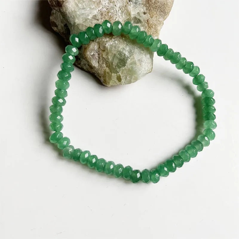 Sterling Silver Grass Green Aventurine Bracelet for Women