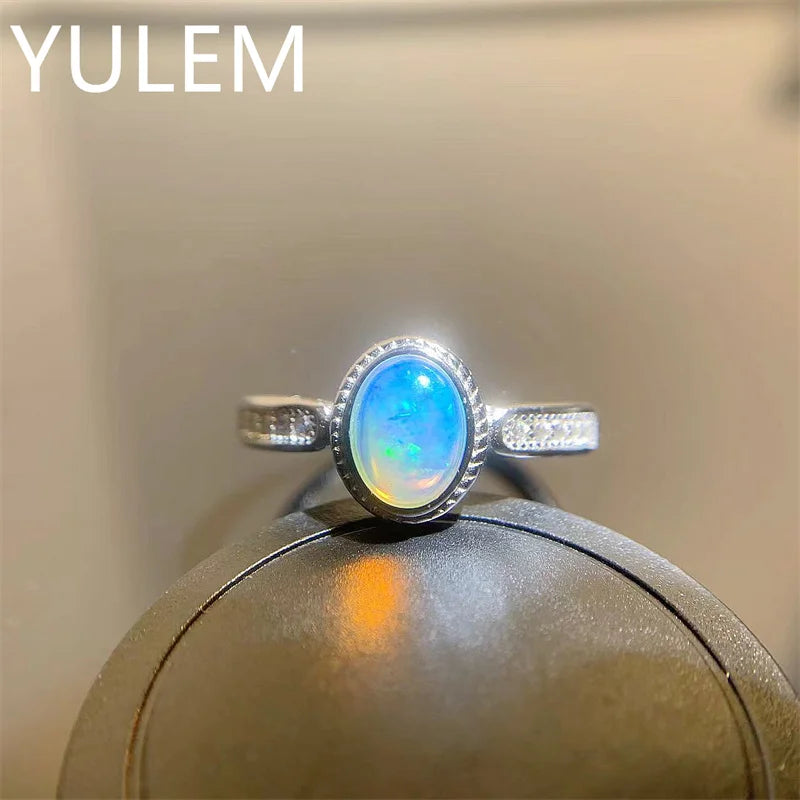 925 Silver Natural Opal Ring for Women