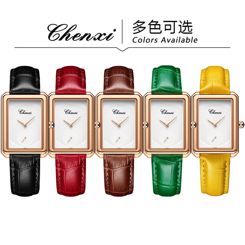 Stainless Steel Leather Luxury Quartz Watch for Women.