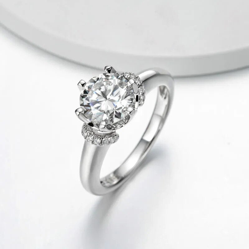 925 Silver 2.5ctw Moissanite Engagement Ring for Women