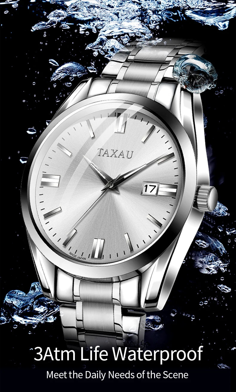 Stainless Steel Casual Quartz Watch for Men