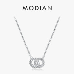 925 Sterling Silver Sparkling Circle Lock Pendant for Women